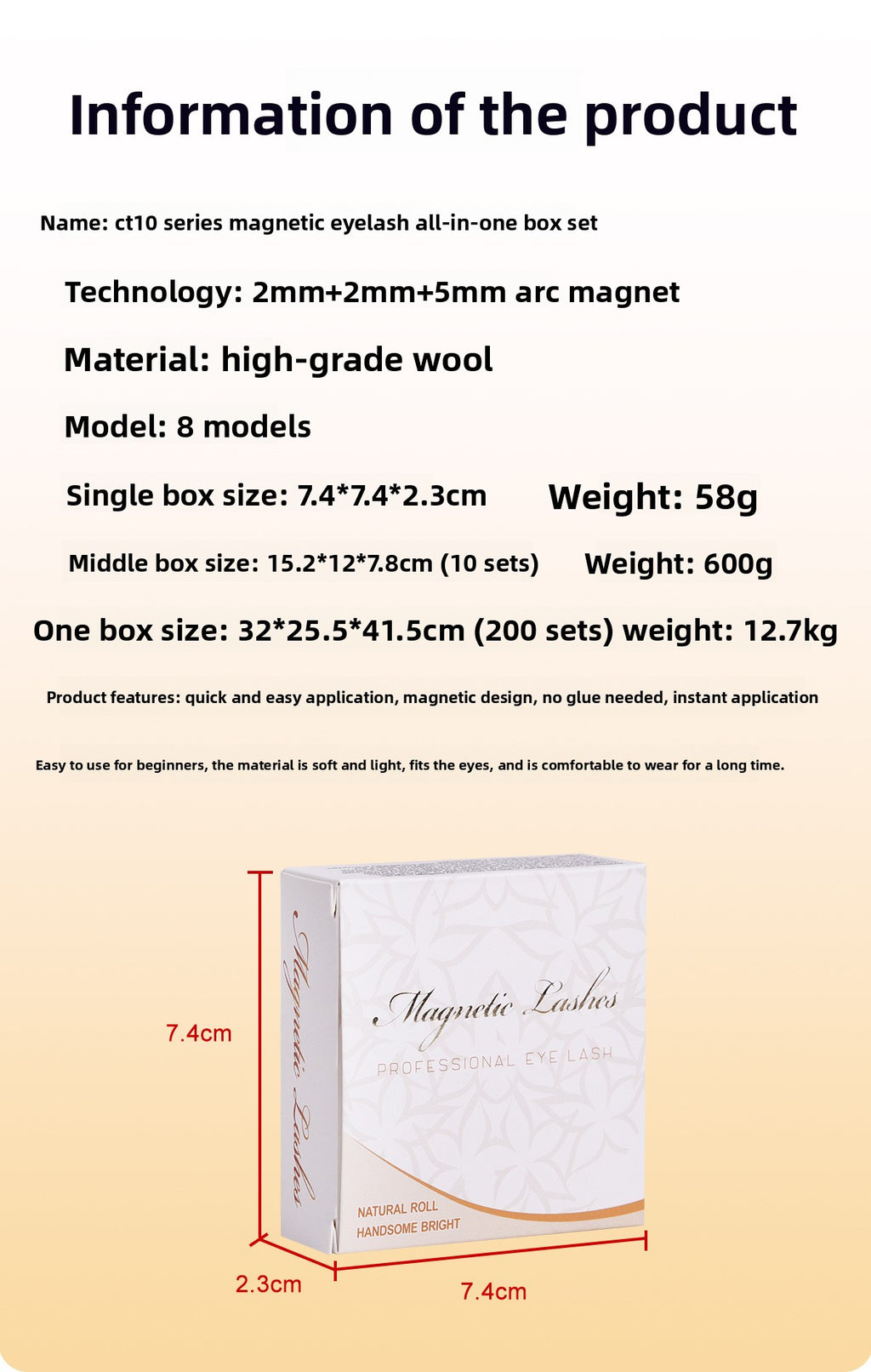 Magnetic False Eyelashes Set with Storage Box