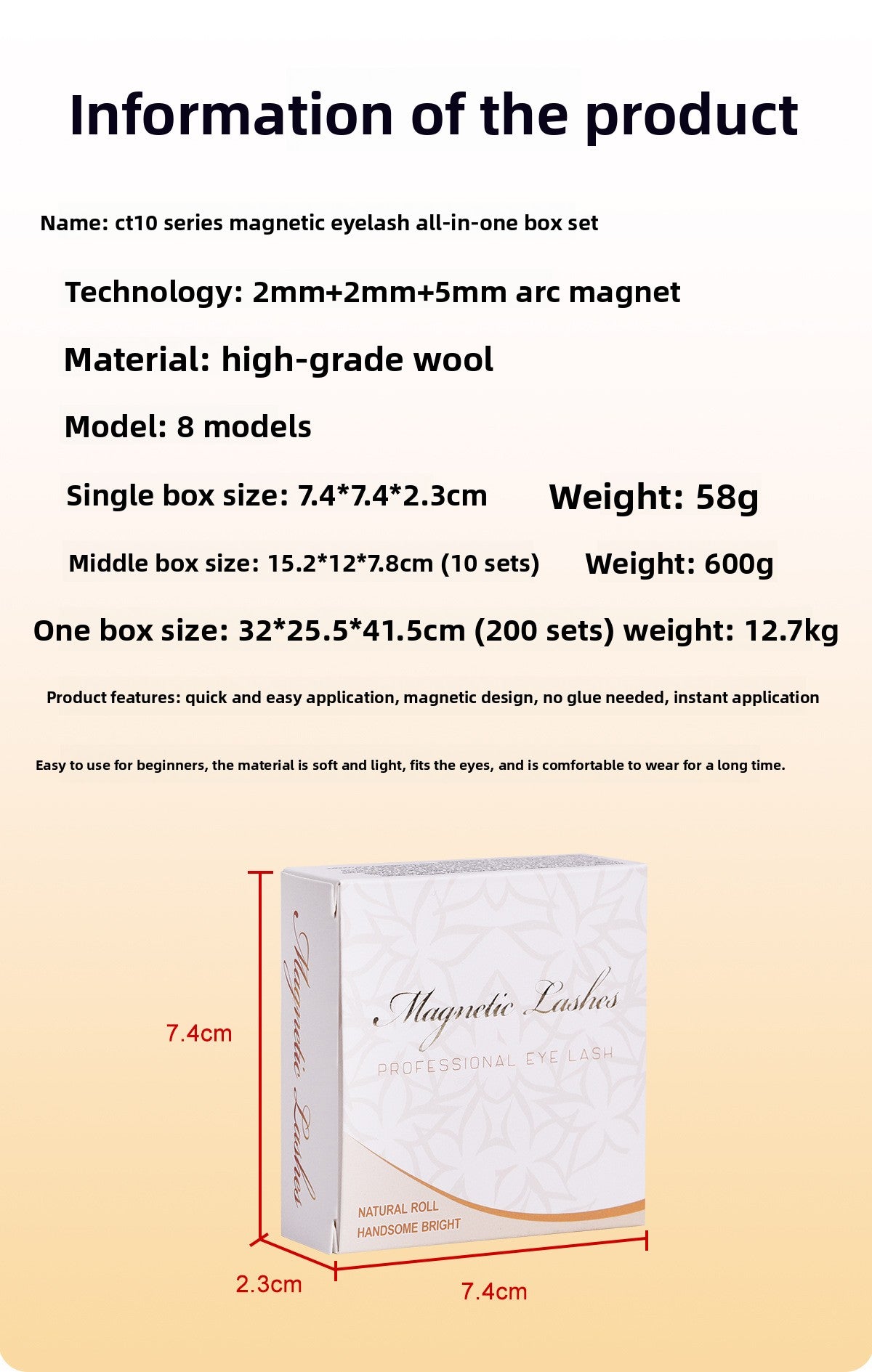 Magnetic False Eyelashes Set with Storage Box