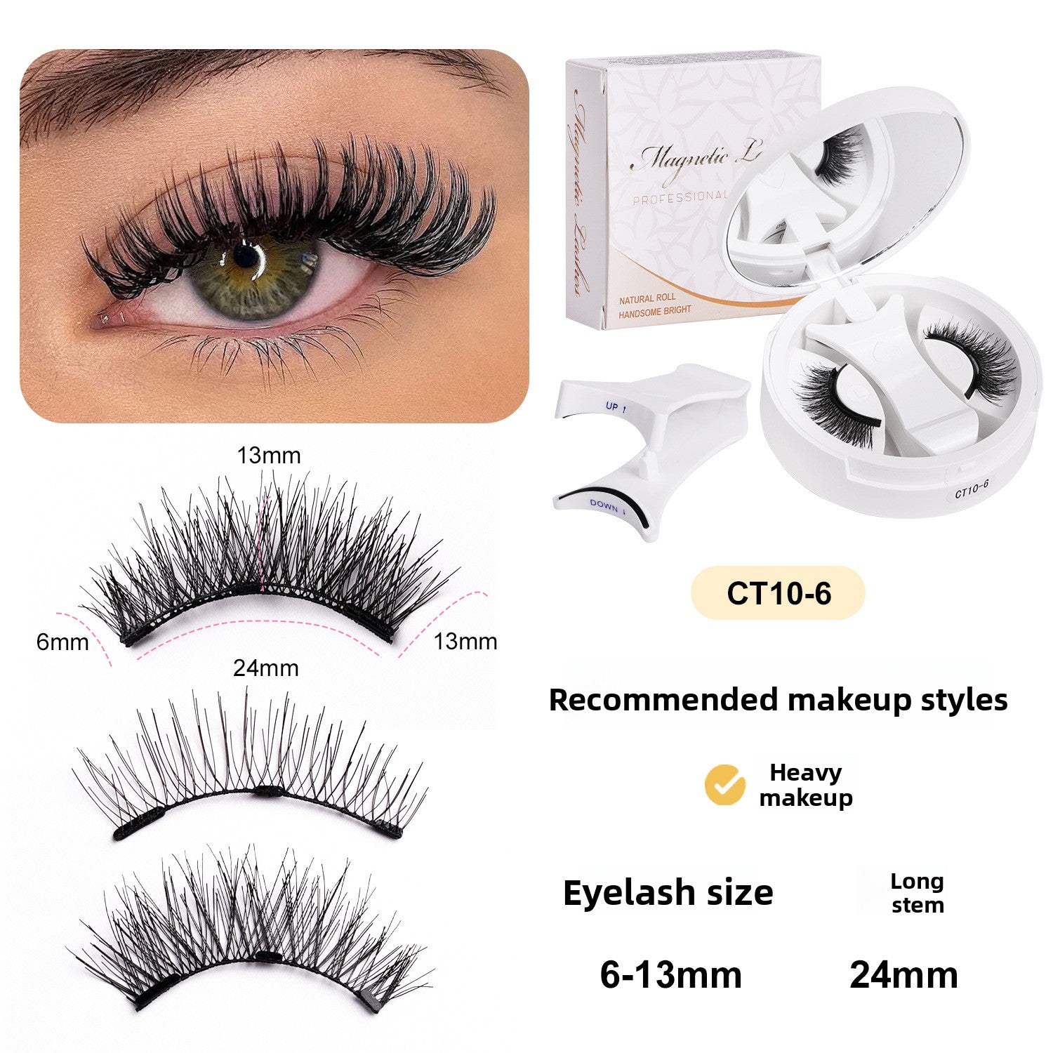 Magnetic False Eyelashes Set with Storage Box