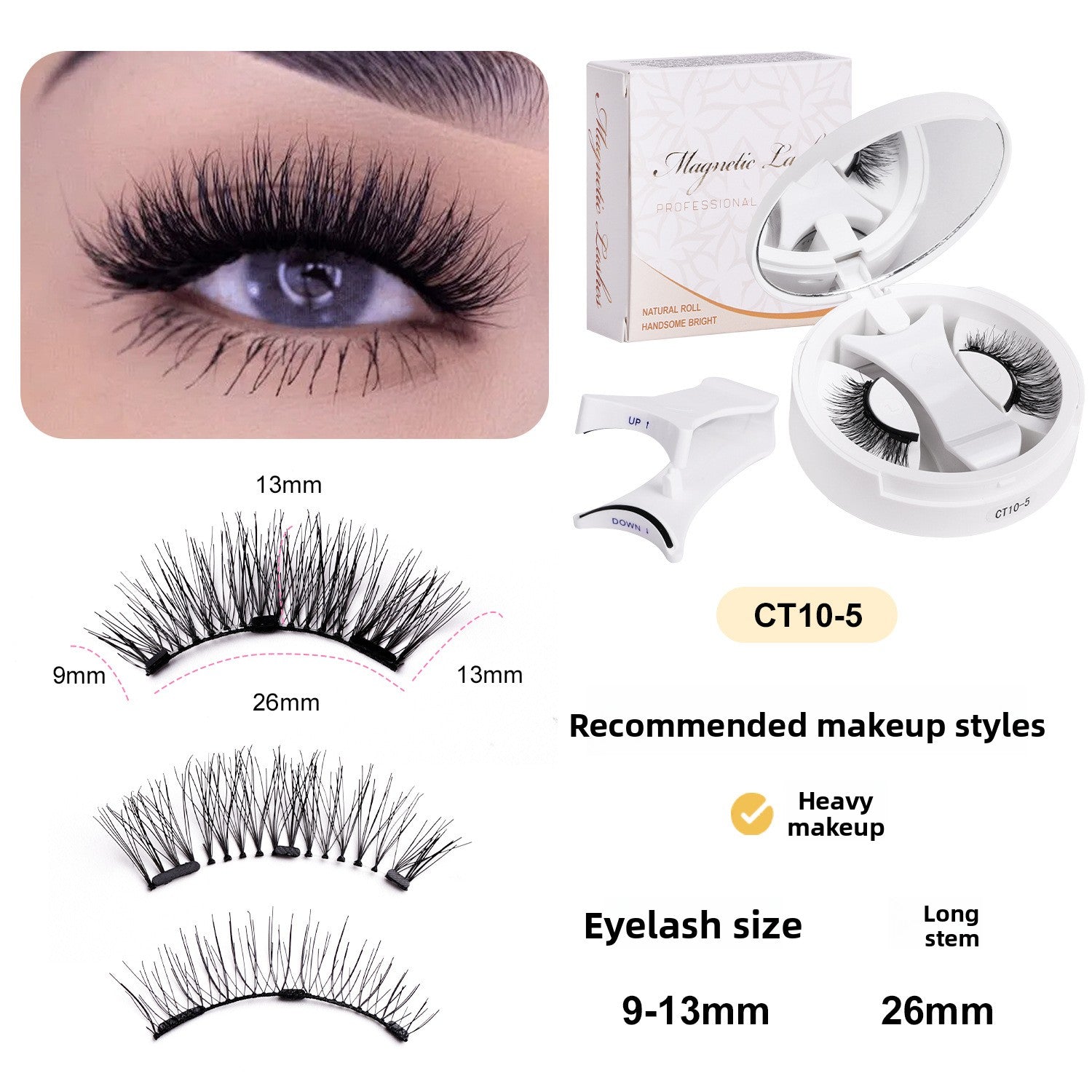 Magnetic False Eyelashes Set with Storage Box